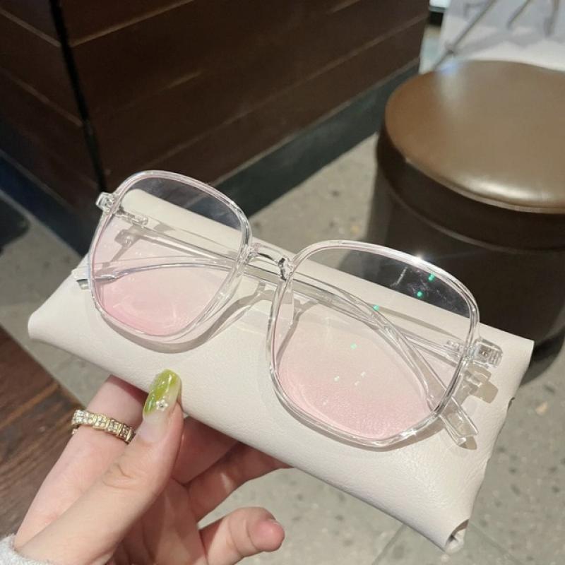 Pink Powder Blusher Glasses Korean Oversized Gradual  Sunglasses Fashion Computer Goggle Women's Blue Light Blocking Glasses