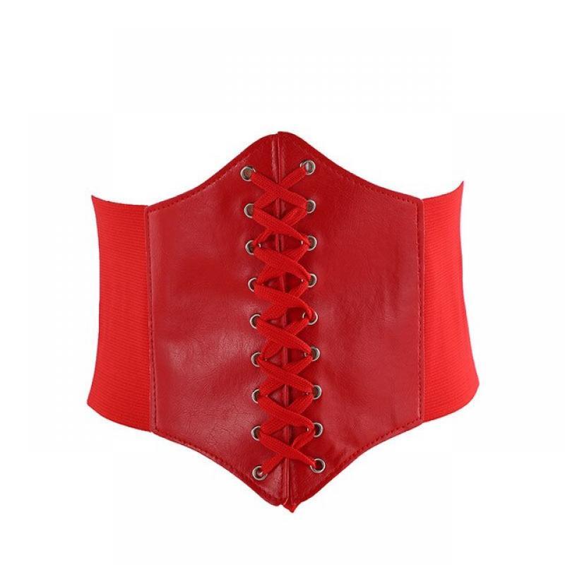 Sexy Women Corsets Stylish Wide PU Leather Slimming Belt Bustiers Feminin Wide Elastic High Waist Belts Ceinture Waistband