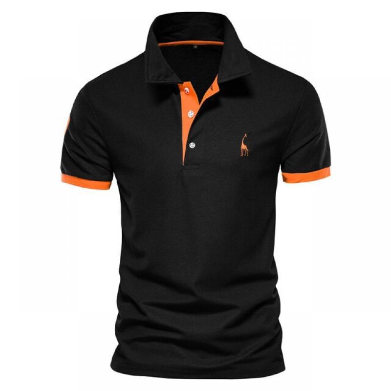 AIOPESON Embroidery 35% Cotton Polo Shirts for Men Casual Solid Color Slim Fit Mens