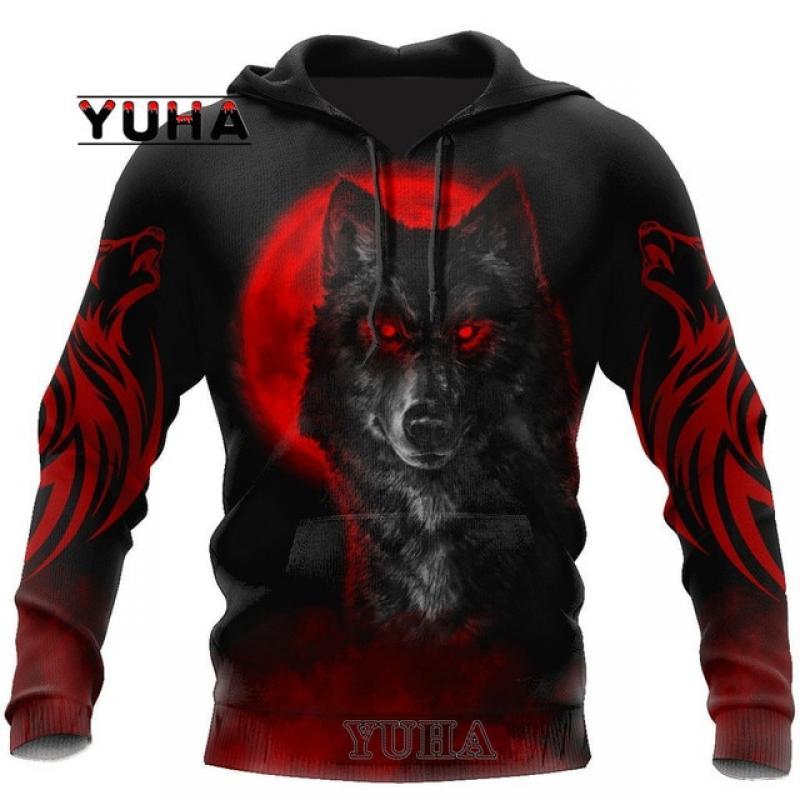 Wolf 3d Printed Hoodies Unisex Cool  Pullover Animal Graphic Sweatshirt Men’s Street Wear