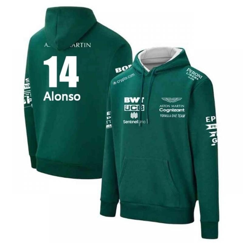 Spain 2023 Aston Martin ALONSO Hoodie Uniform Formula 1 Racing Suit F1 Hooded MOTO Motorcycle Riding Suit Men's Topy 2k Hoodie