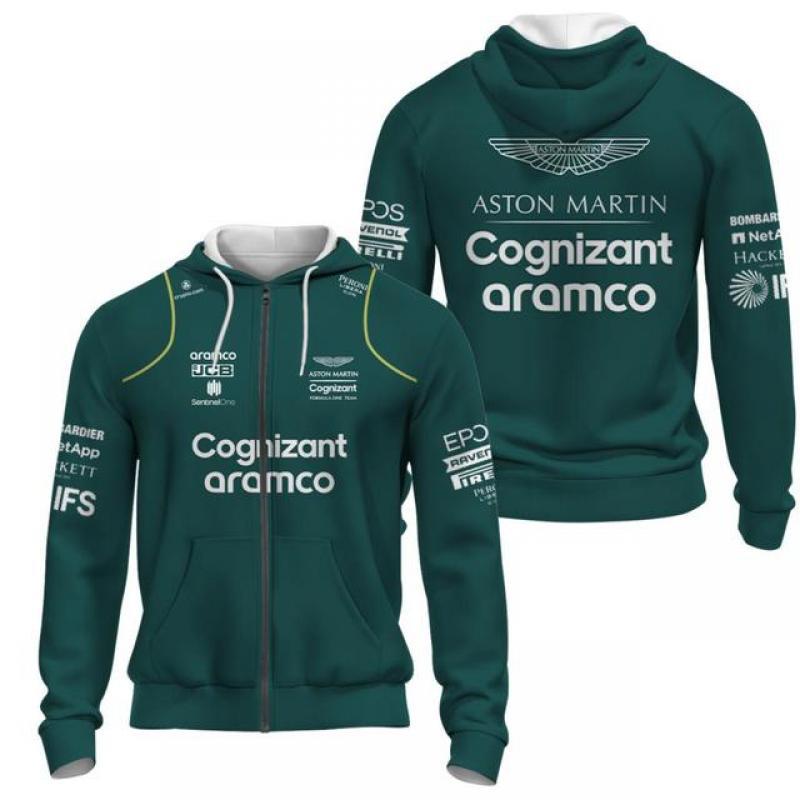 2023 Aston Martin F1 Jacket Alonso Jersey Uniform Loose Coat Formula 1 Racing Suit Men's and Women's Fan Clothing MOTO Jack Tops