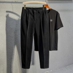 Autumn Thick Suit Pants Men Casual Straight Drape Korean Classic Fashion Business Woolen Cloth Brown Black Formal Trousers Male