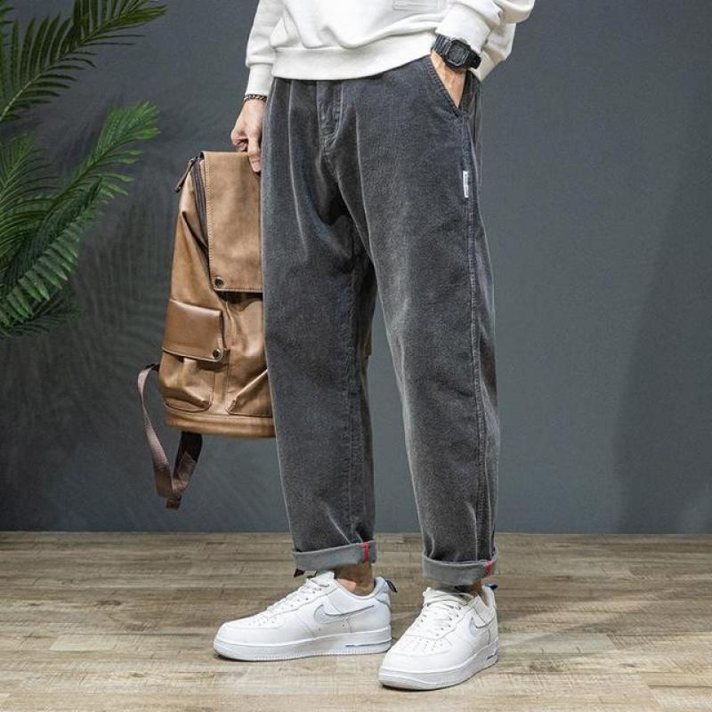 Sensir21 Autumn Winter New Corduroy Casual Pants Men's Large Hip Hop Loose Straight Dad Pants