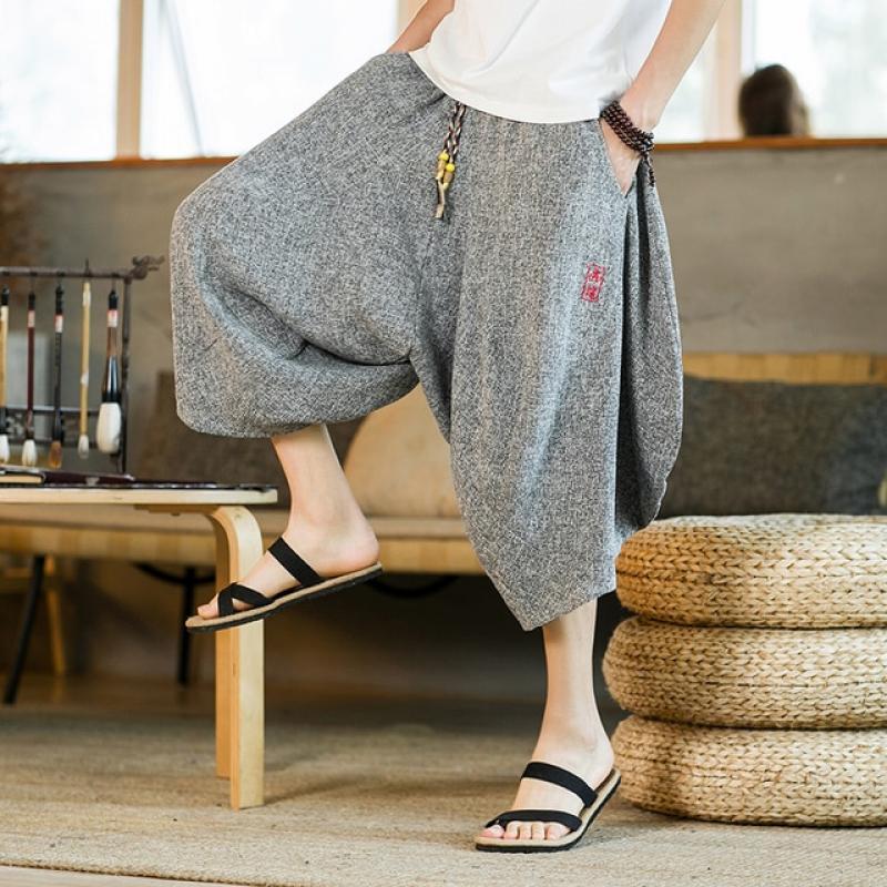 Embroidery Men’s Harem Pants Casual Spring Summer Men 2022 Baggy Trousers Vintage Streetwear Sweatpants Male Loose Jogging 5XL