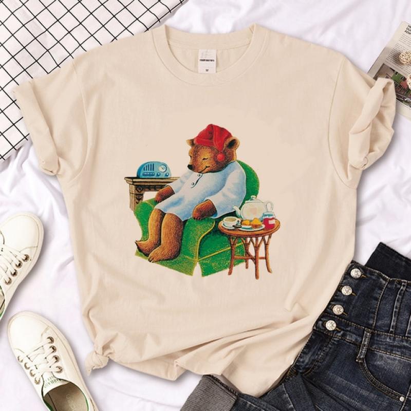 Bear Tee women Japanese Y2K tshirt female graphic funny y2k clothing