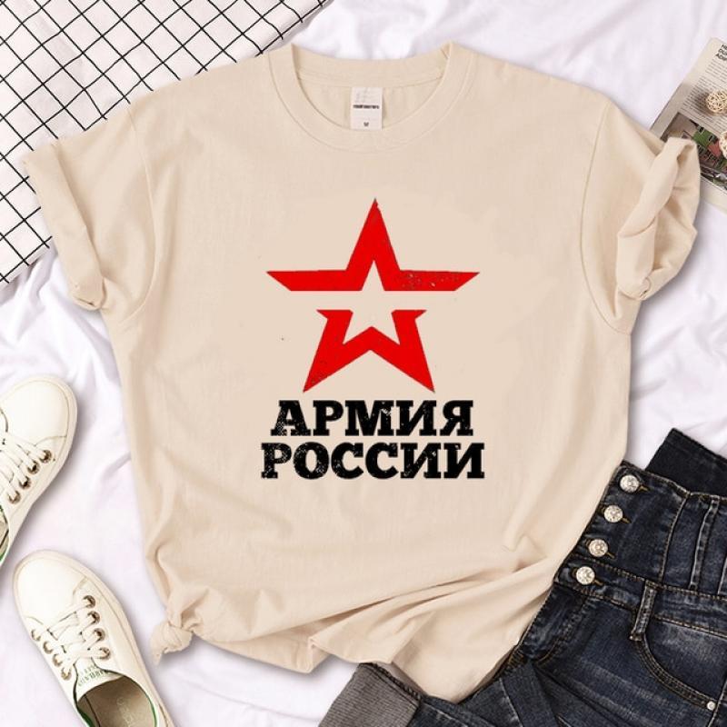 Army Russia t-shirts women streetwear Japanese manga t-shirts female graphic harajuku Japanese clothes