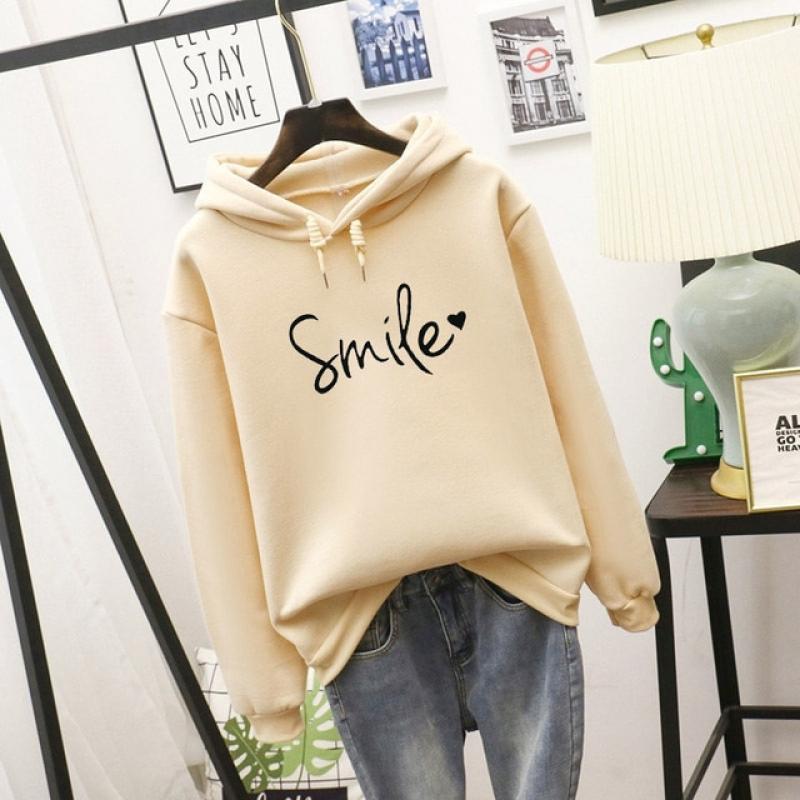 Ladies Autumn and Winter Hoodie Loose Large Size Casual Letter Print Pullover Fashion 2023 New Sweater
