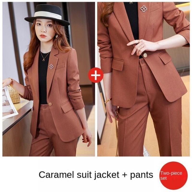 Early Spring Khaki Suit Coat Women Spring Autumn 2023 New Temperament Goddess Style Small Suit Fashion Set blazer women