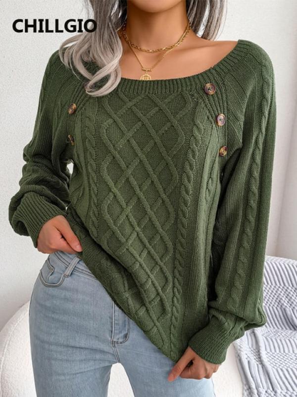 CHILLGIO Women Knitted Pullovers Casual Streetwear Knitwear Long Sleeves Elastic Tricots New Autumn Winter Warm Knitting Sweater