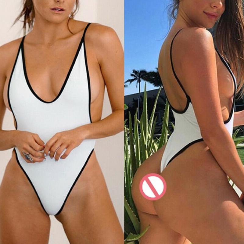 Three-point Sling Bikini V-neck Jumpsuit Women's Sexy Swimsuit Beach Bathing Outfits Slim Underwear Woman Swimwear Clothing