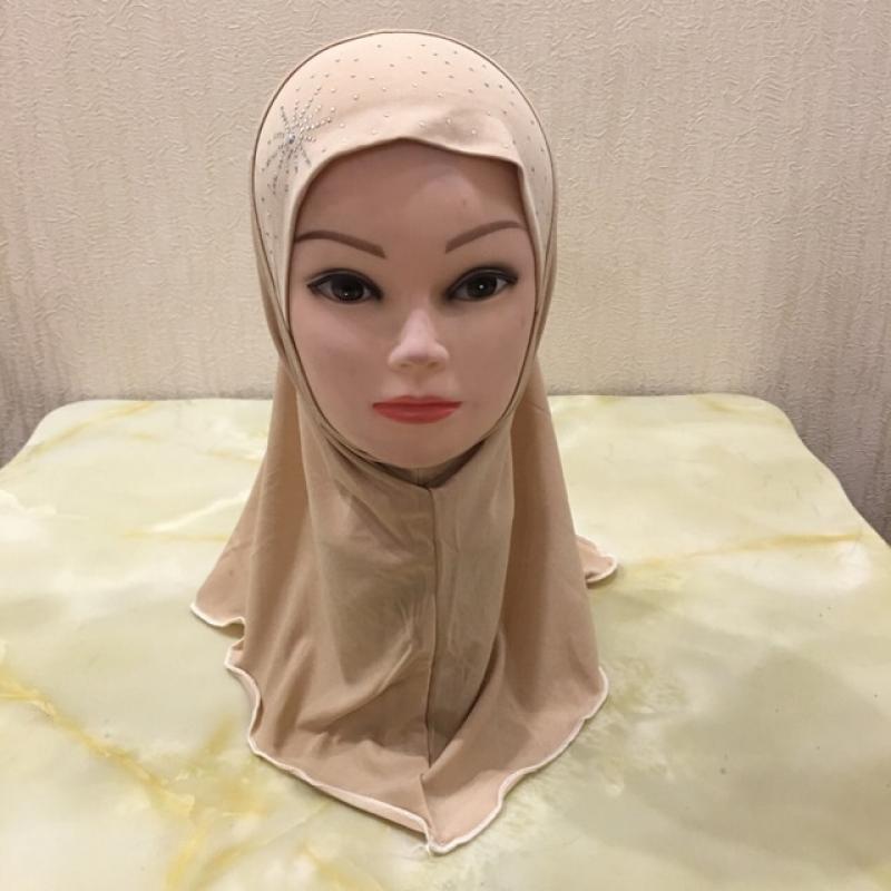 H042 beautiful small girl hijab with stones cute scarf hats women's caps can fit 2-6 years old girls muslim  headscarf