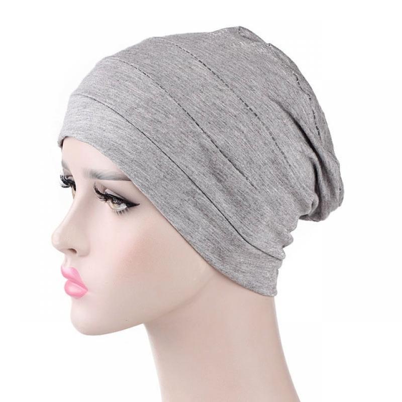New Womens Soft Muslim Comfy Chemo Cap Sleep Turban Hat Liner for Cancer Hair Loss Cotton Headwear Head wrap Hair accessories