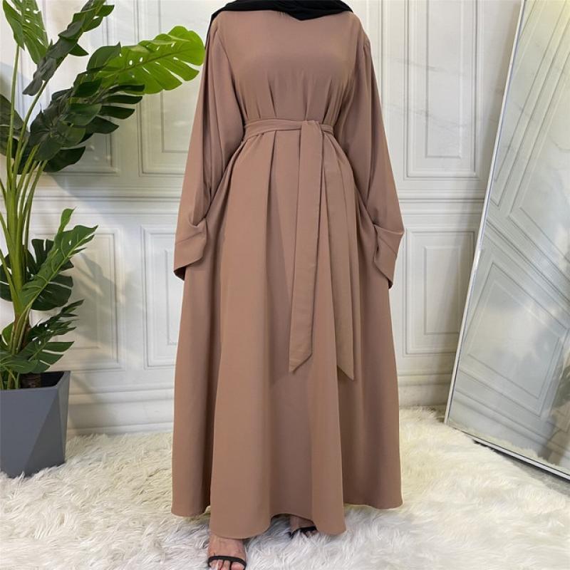 Good Quality 9 Colors Islamic Clothing Muslim Plain Nida Abaya Dress designs 2023 Ramadan