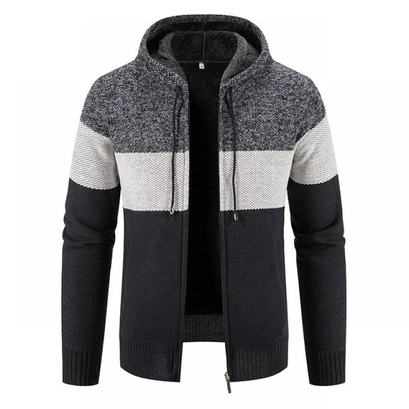 New Men's Sweaters Cardigans Winter Warm Hooded Sweatearcoat Men Causal Knitwear Sweatear Jackets Coats Men Knitted Cardigans