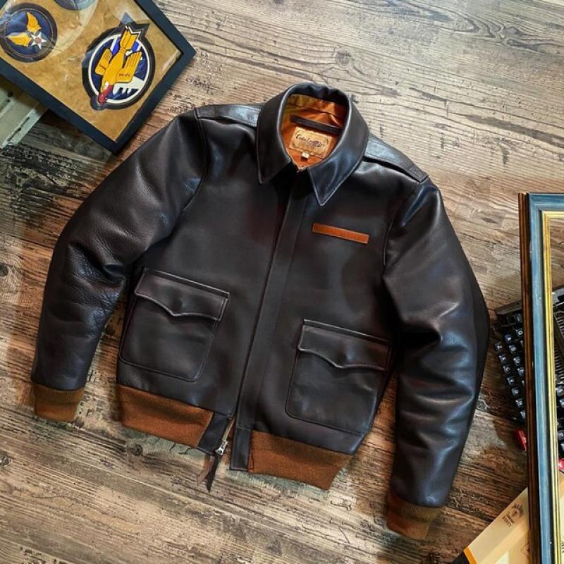ceiling Cidu without coated soft cowhide A2 bomber jacket lightweight version of the leather garment