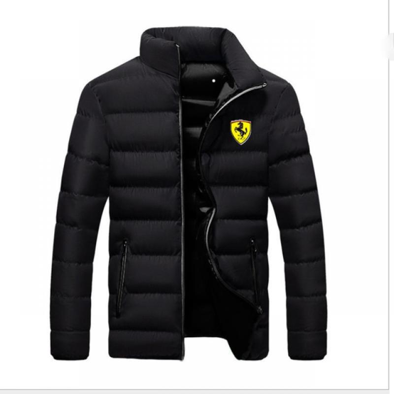 Autumn and Winter 2023 Men's Printed Ferrari Jacket, Down Cotton Jacket, Casual Fashion Men's Hooded Zipper Top