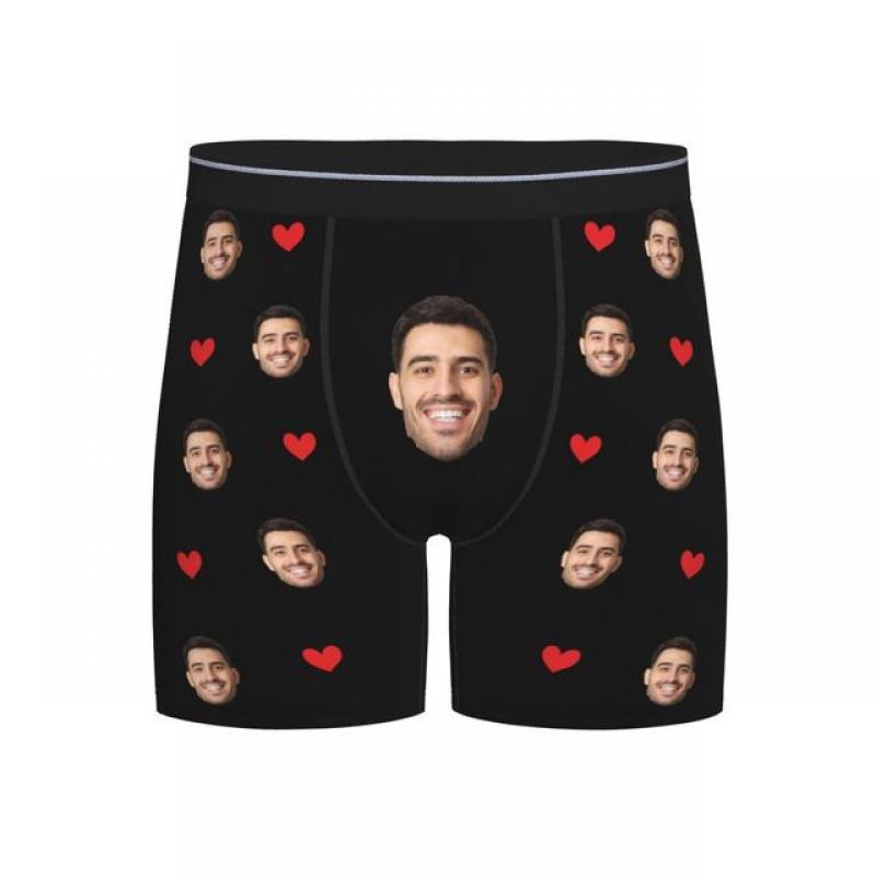 Men Gift Custom Face Boxers Valentine's Day Gift Personalized Photo Underwear Design Birthday Boxer Briefs for Boyfriend Husband