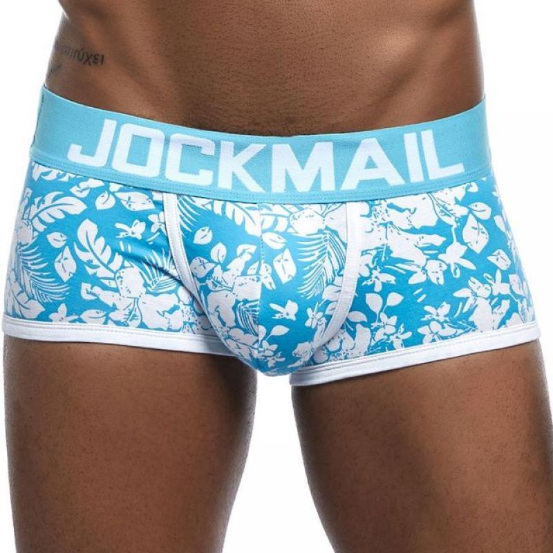 JOCKMAIL high quality cotton men's underwear fashion low waist plus size boxer shorts solid color belt male underpants Trunks