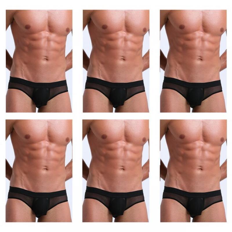 Summer Men's Underwear Transparent Boxers Bulge Ice Silk Sexy Briefs Panties Lingerie Ultra-thin Breathable Erotic Shorts