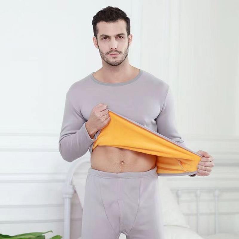 Winter ManVelvet Underwear Sets Men Thermal Underwear Long Winter Clothes Men Tops +Pants Thick Keep Warm Solid Long Johns Sets