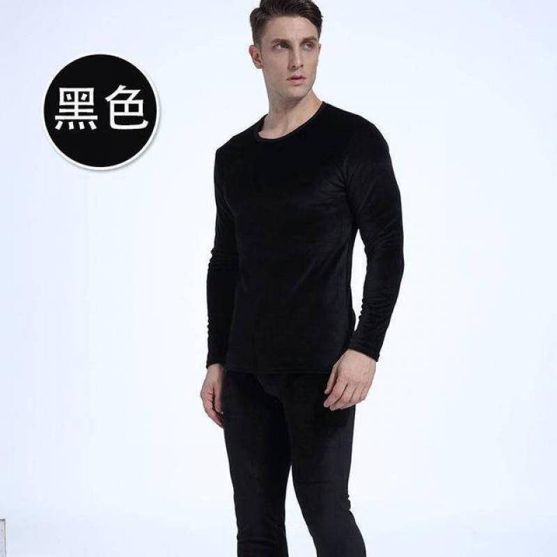 Men Thermal Underwear Sets Men Double-sided velvet Thick Fleece Long Johns fleece keep warm Hight Stretch Tops+Warm Thick Pants