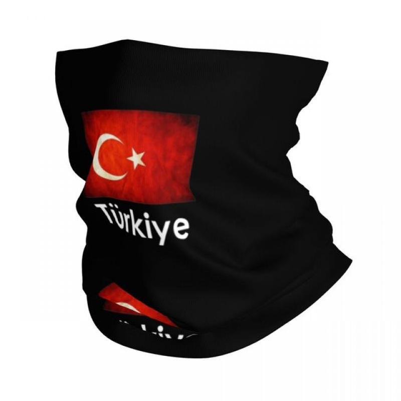 Turkiye Turkey Flag Gift Design Bandana Neck Gaiter Printed Turkish Balaclavas Mask Scarf Face Mask Riding for Men Women Adult