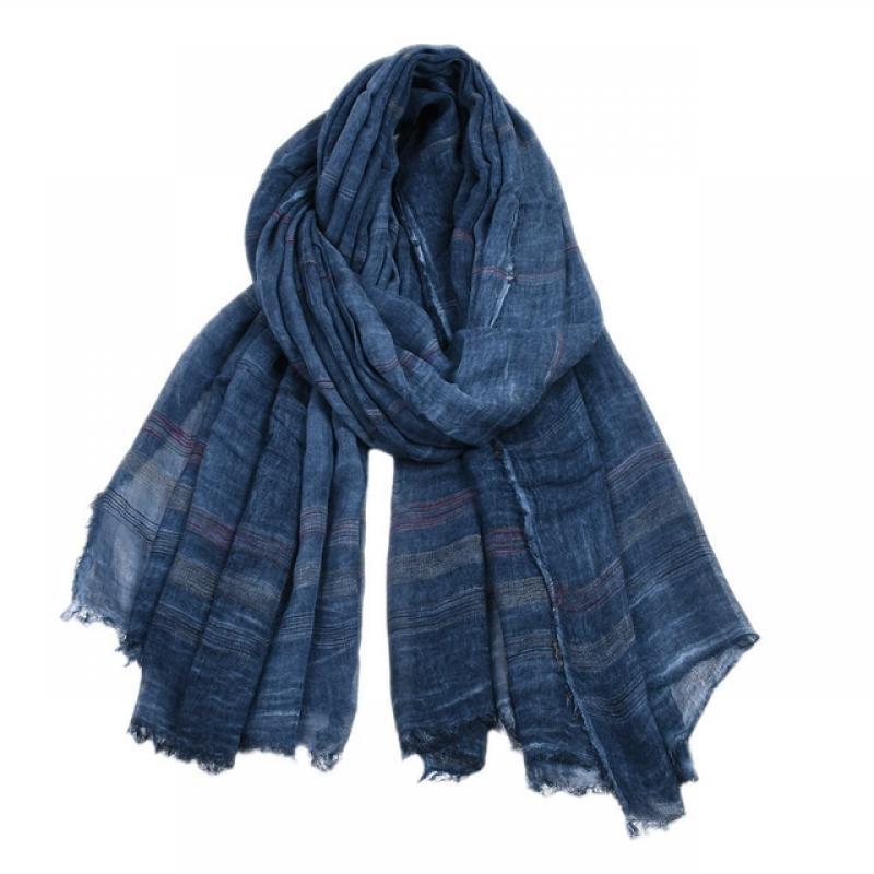 European and American Winter Men Scarf Cotton Linen Yarn-dyed Striped Men's Scarves Tassel Long Shawl Bufanda Male Accessories