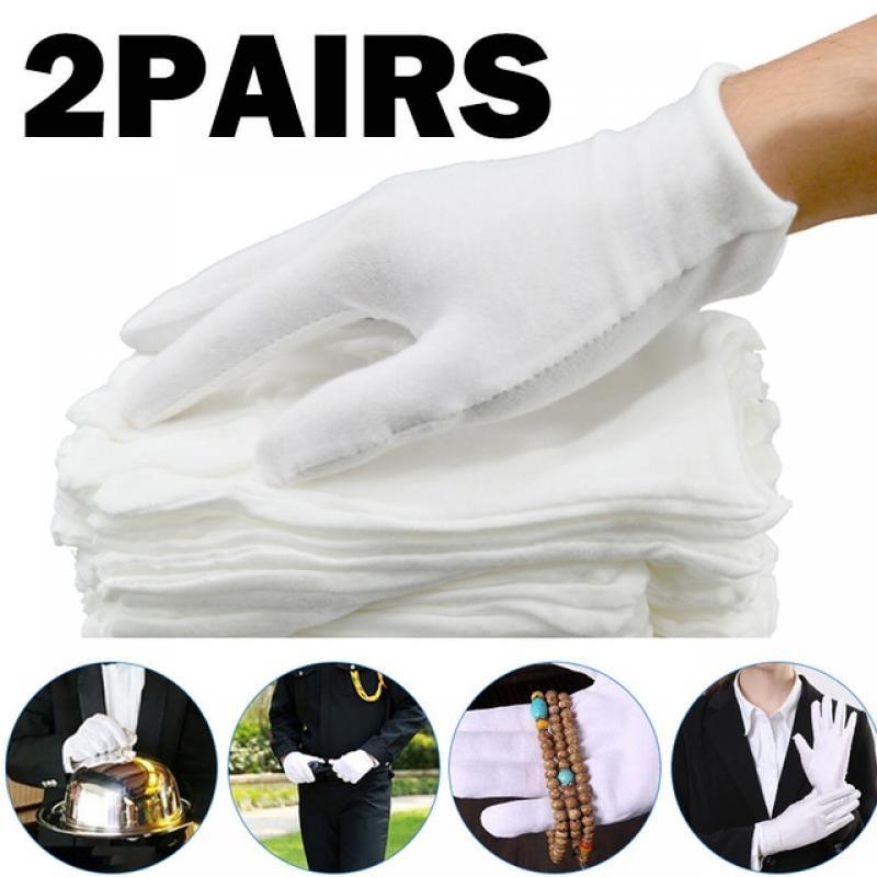 10Pcs White Cotton Work Gloves for Dry Hands Handling Film SPA Gloves Ceremonial High Stretch Gloves Household Cleaning Tools