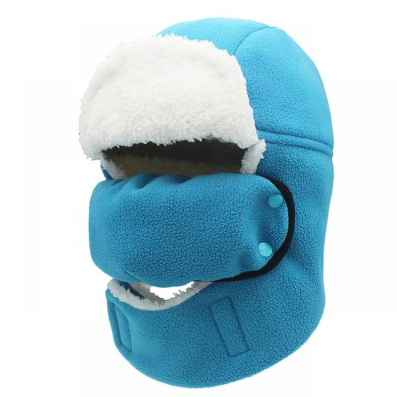 Connectyle Boys Girls Kids Warm Chunky Trapper Hood Hat Sherpa Lined  Windproof Balaclava Winter Russian Hats with Face Mask