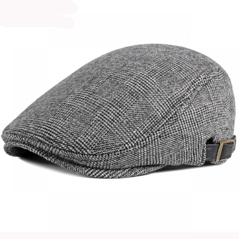 HT2888 Berets Men High Quality Autumn Winter Wool Hat Striped Ivy Newsboy Flat Cap Artist Painter Hat Male Adjustable Beret Cap