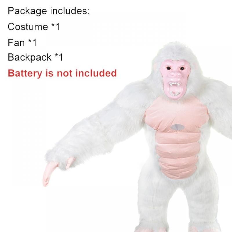 Inflatable King Kong Costume for Adult Halloween Plush Furry Mascot animal Venice Carnival Dress Suit Fursuit orangutan Gorilla