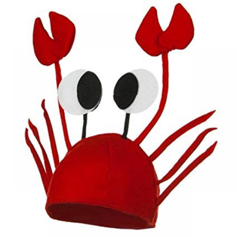 Red Lobster Crab Sea Animal Hat Funny Christmas Gift Costume Accessory Adult Child Cap Happy New Year