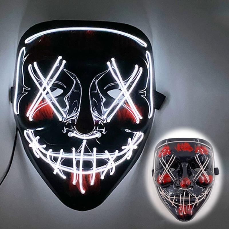 Halloween Scary Colplay Props LED Light Up Purge Mask Halloween Masquerade Party Mask LED Face Masks Cosplay Costume Supplies