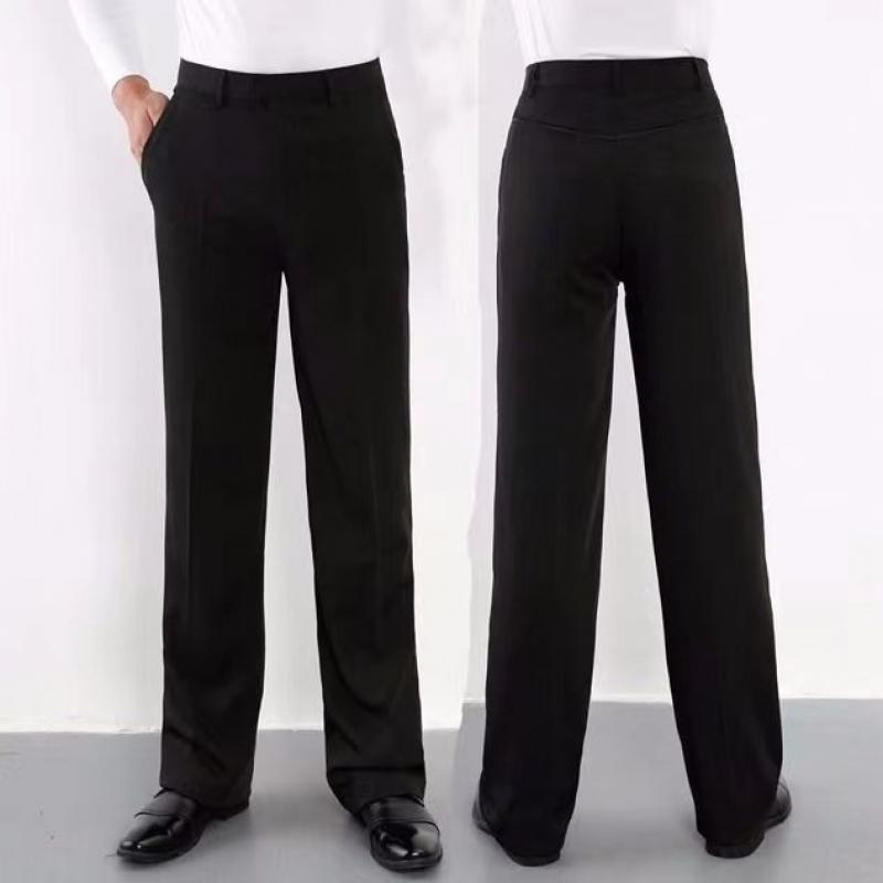 Professional Men Black Latin Dance Pants Boys Adult Satin Ballroom Dance Pants Salsa Tango Rumba Samba Cha Cha Latin Trousers