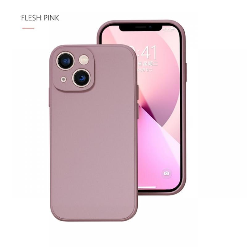 Phone Case For IPhone X XR XS 11 12 13 14 Pro Max 7 8 Plus Contracted Pure Color Shockproof Liquid Silicone Soft Back Cover