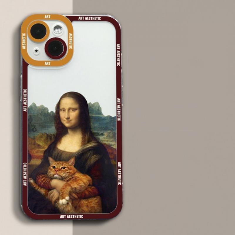 Great Art Aesthetic David Mona Lisa Clear Phone Case For iPhone 14 13 12 11 Pro Max Mini XS X XR SE 2020 7 8 Plus Soft Cover