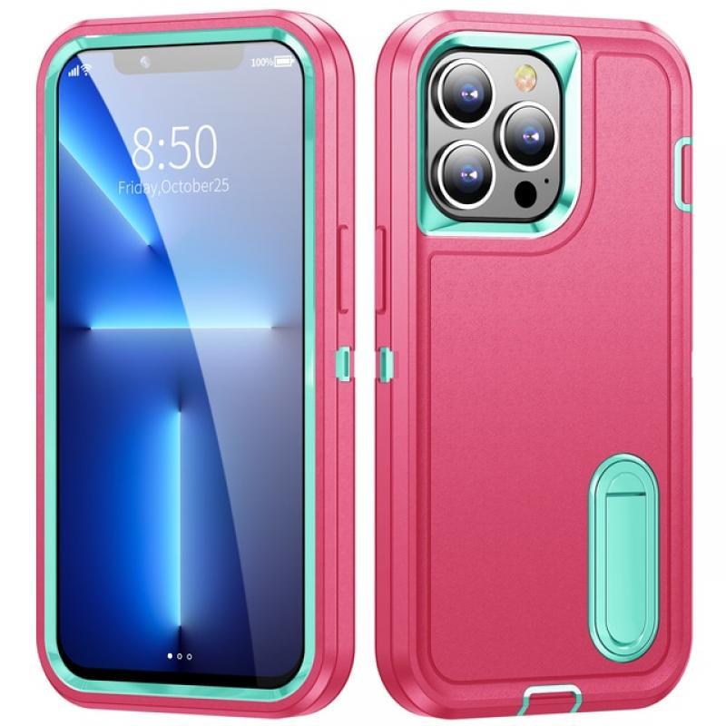 Heavy Armor Shockproof Defend Case For iPhone 13 14 Pro Max 11 12 Pro Max 6 6s 7 8 Plus SE 2022 X Xs XR Metal Bracket Back Cover