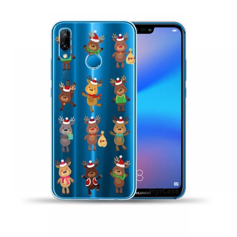 Cartoon Cute Elk Merry Christmas Santa Claus Deer Soft TPU Silicone Phone Case Cover For Huawei P30 P10 P20 P40 Lite E Pro