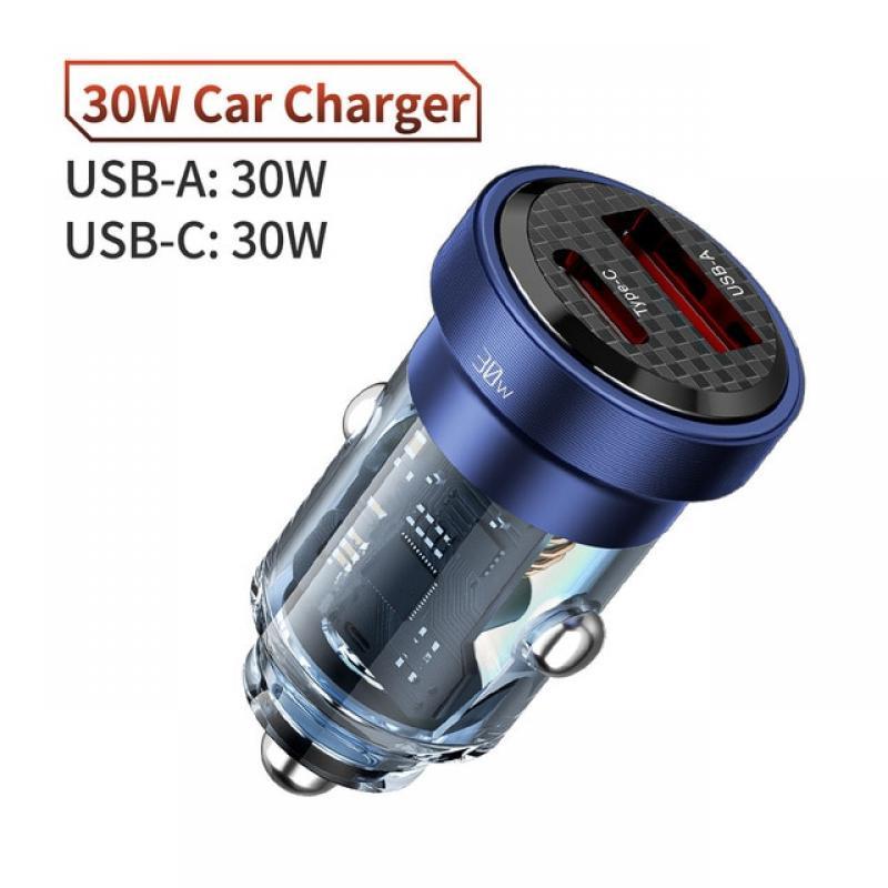 PD30W QC 4.0 Quick Charge Car Charger Mobile Phone Power Adapter For iPhone 14 Pro Max Huawei Samsung Fast Charging Car Charger