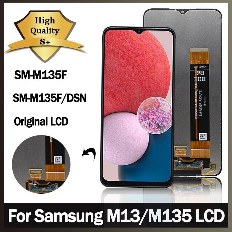 6.6" Original For Samsung galaxy M13 M135 LCD Display Touch Screen Digitizer For Samsung M135 lcd M135F M135F/DSN with frame