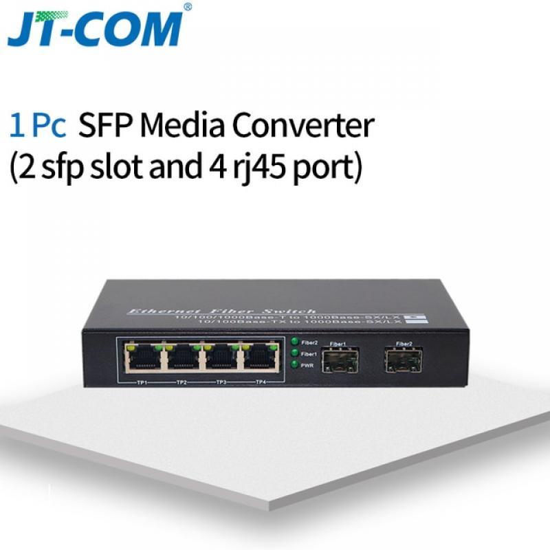 Gigabit Network SFP Fiber Switch 1000Mbps SFP Media Converter 2 SFP Fiber Port and 4 RJ45 Port 2G2/4E Fiber Ethernet Switch