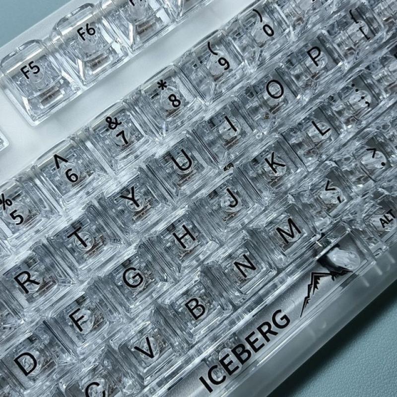 132 Keys Crystal Transparent Keycaps For MX Switch Mechanical Gaming Keyboard CBSA Profile Blank backlit Keycap DIY Custom GK61